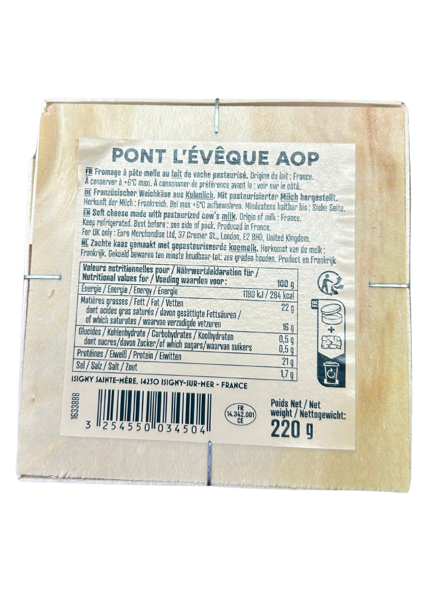 PONT L'EVEQUE AOP 220GR